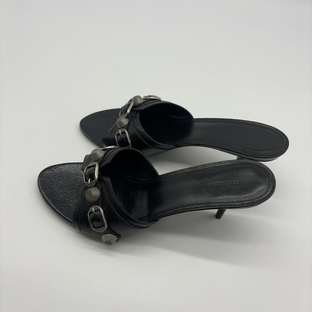 Balenciaga Le Cagole Studded Leather Mules - Picture 3 of 5